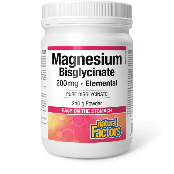 Natural Factors Magnesium Bisglycinate Pure Powder — 240 g