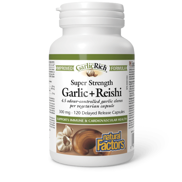 Natural Factors GarlicReishi 300 mg — 120 Veggie Capsules