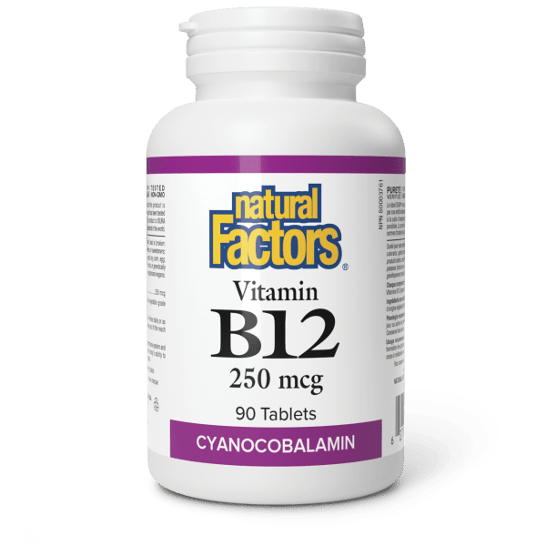 Natural Factors Vitamin B12 Cyanocobalamin 250 mcg — 90 Tablets