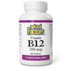 Natural Factors B12 Cyanocobalamin 250mcg 90 tablets