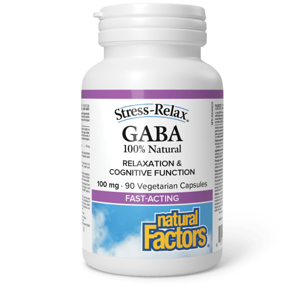 Natural Factors Stress-Relax 100% Natural GABA 100 mg — 90 Veggie Capsules