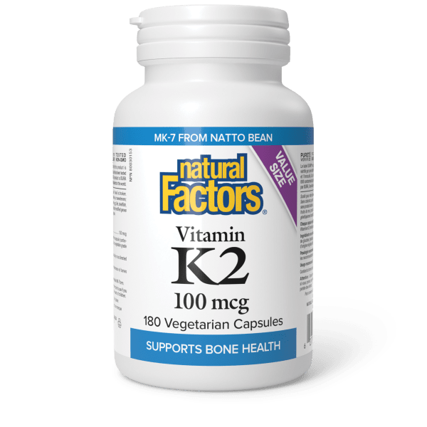 Natural Factors Vitamin K2 100 mcg — 180 Veggie Capsules