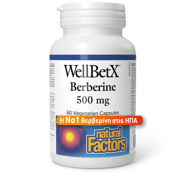 Natural Factors WellBet Berberine 500 mg — 60 Veggie Capsules