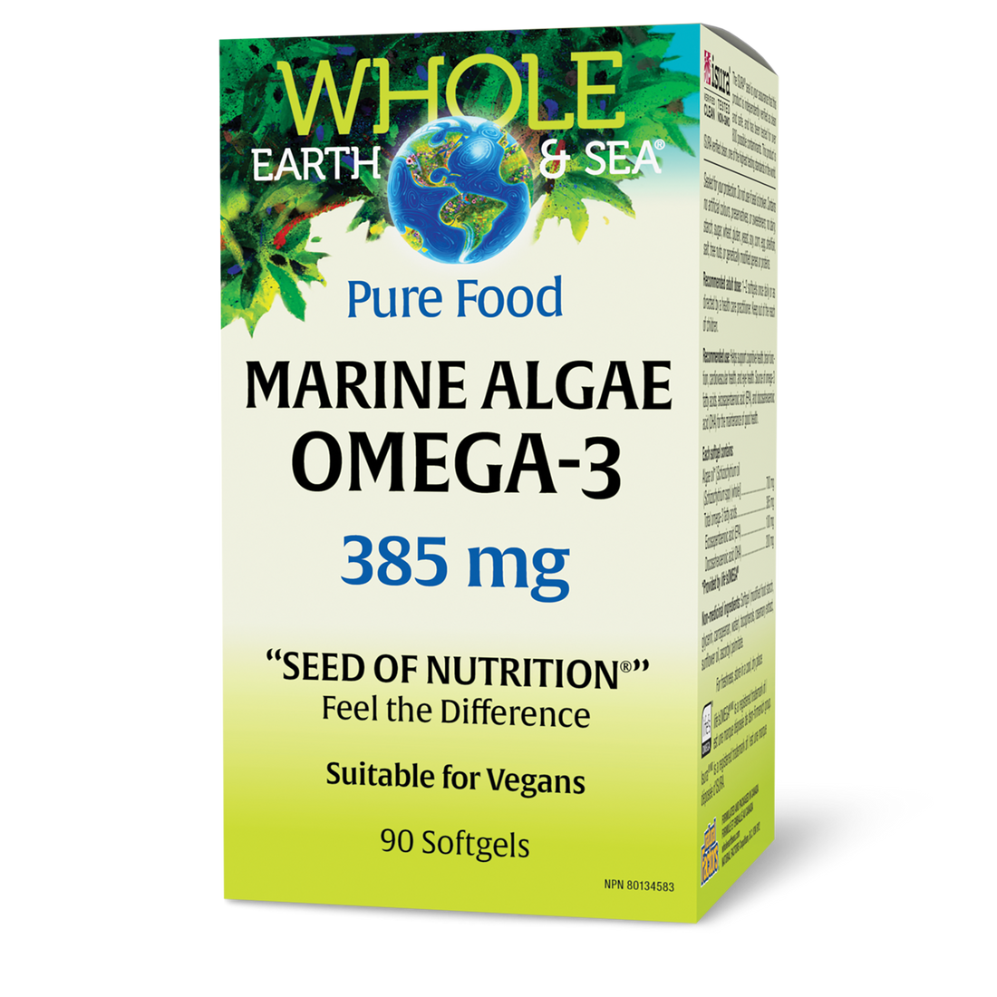 Whole Earth & Sea Marine Algae Omega-3 — 90 Vegan Softgels