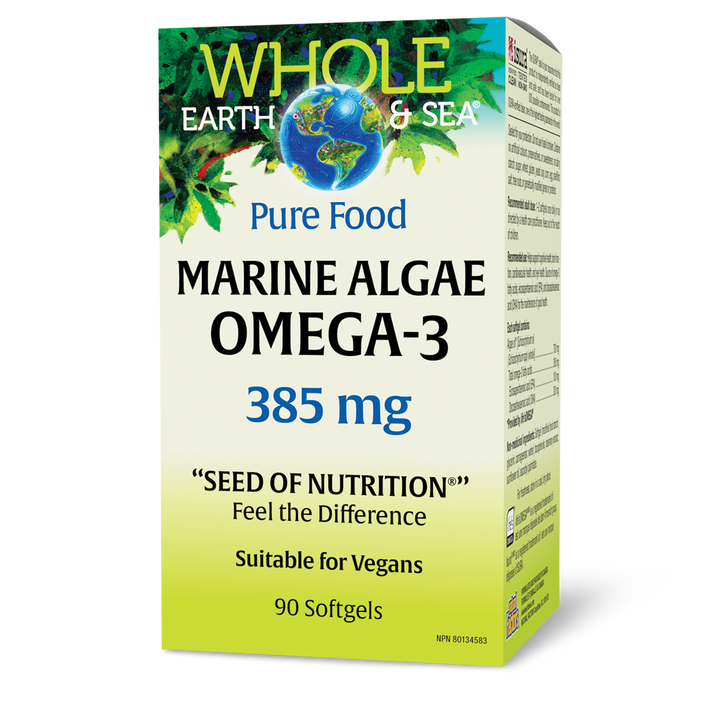 Whole Earth & Sea Marine Algae Omega-3 — 90 Vegan Softgels